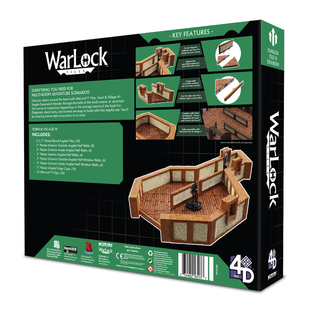 WizKids WarLock Tiles Town & Village III Angles Wargaming Terrain (3)
