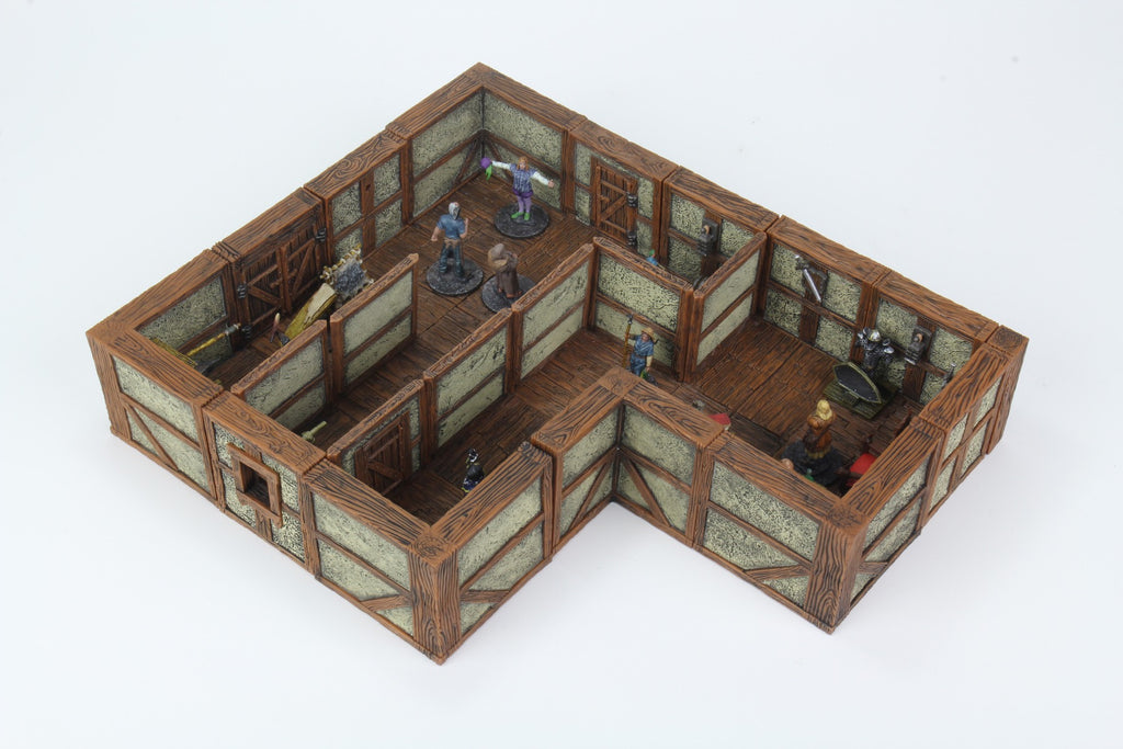 WizKids WarLock Tiles Town & Village II Full Height Plaster Walls Expansion Wargaming Terrain
