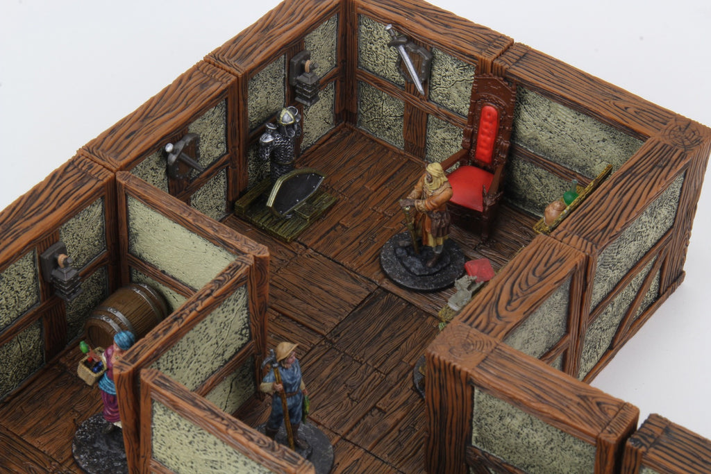 WizKids WarLock Tiles Town & Village II Full Height Plaster Walls Expansion Wargaming Terrain (2)