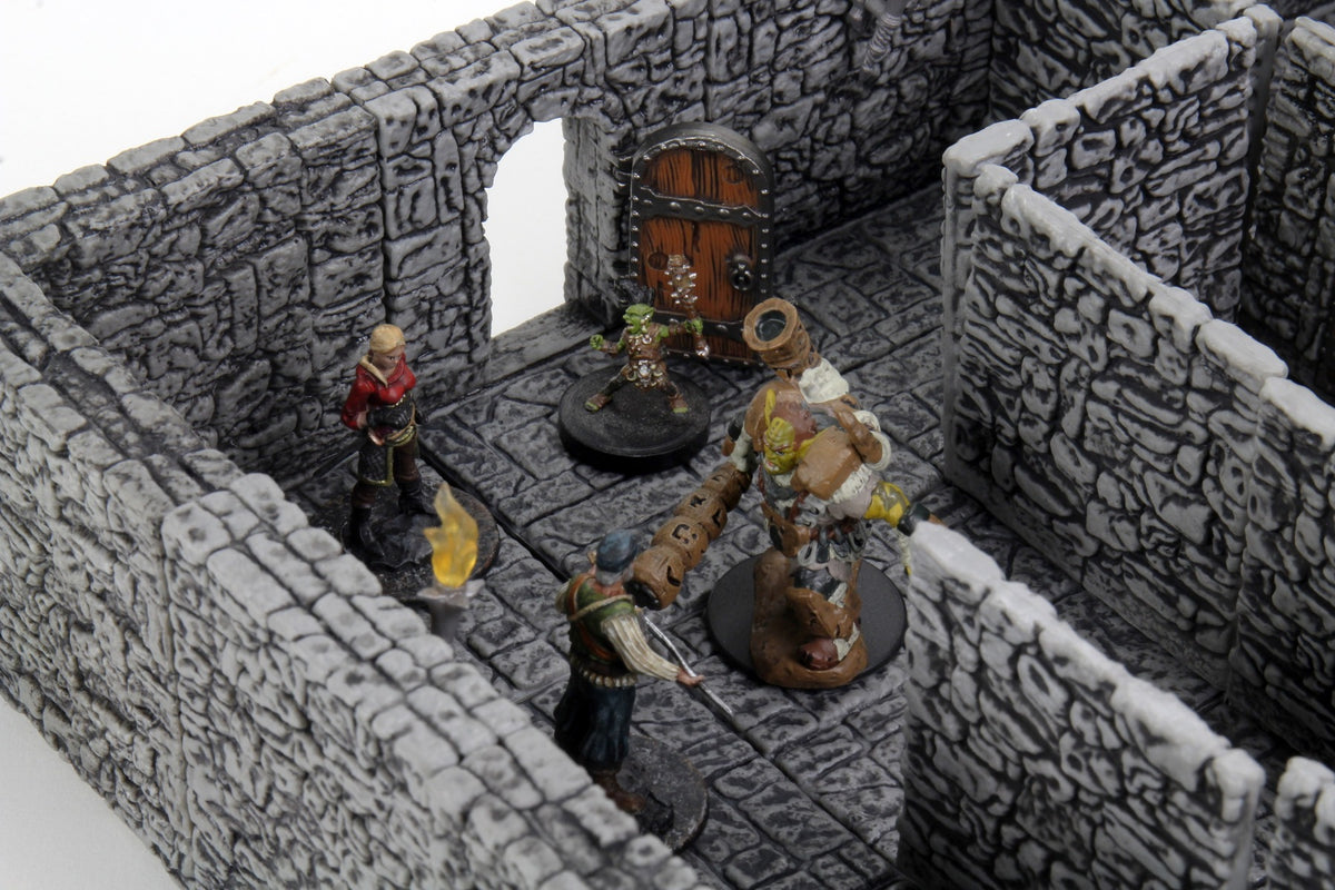 WizKids WarLock Tiles Dungeon Tiles II Full Height Stone Walls Expansion Terrain & Scenery (2)
